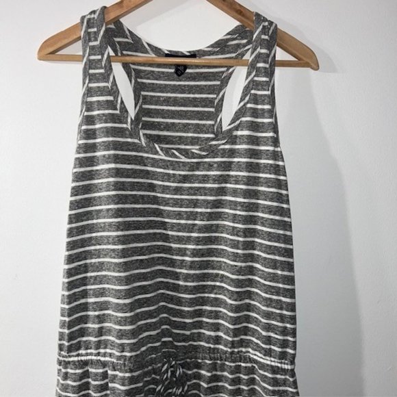 GAP Sleeveless Tank Stripe Dress Size M Medium Multi Gray & White EUC - Picture 3 of 5
